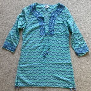 Vineyard Vines Green and Blue Chevron swim cover up